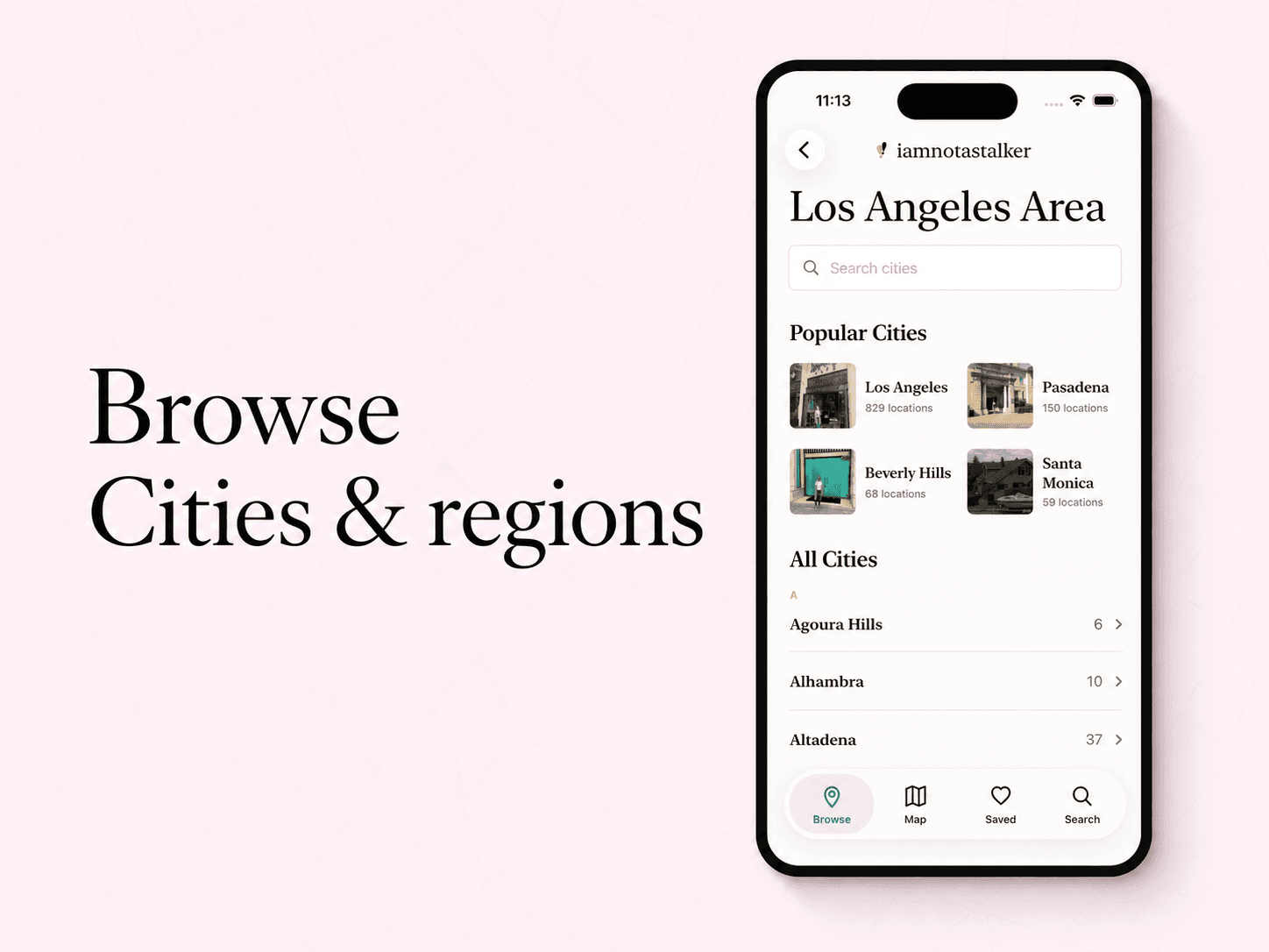 Browse regions screenshot